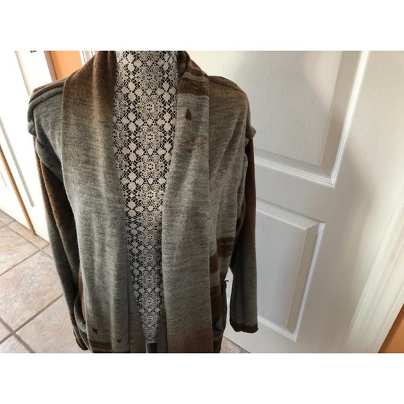 Krista Larson Brown gray wool cardigan-OOAK! - Picture 8 of 8